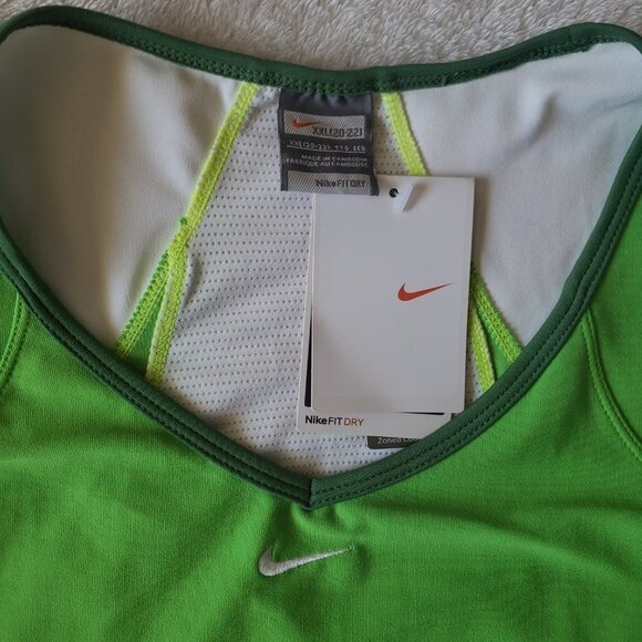 NIKE Women's Dri-Fit Tennis Tank - Lime Green/Green/White - XXL - Picture 2 of 5